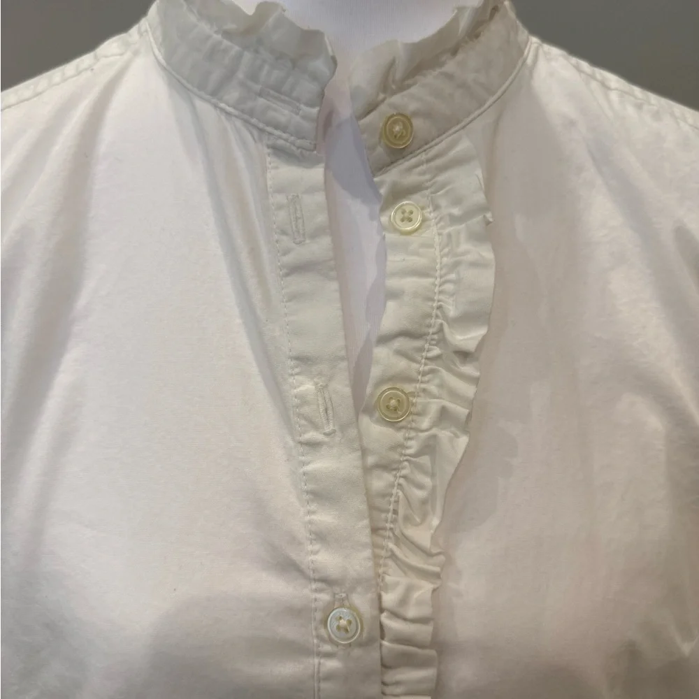 LOFT White Ruffled Blouse - Picture 3 of 5